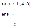ceil example to get to higher positive integer value first example