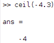 ceil example to get to higher negative integer value first example
