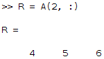 extract the second row of a matrix