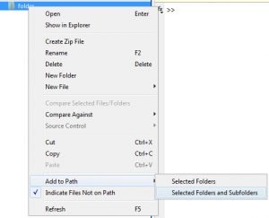 Example of adding a folder to the addpath by hand.