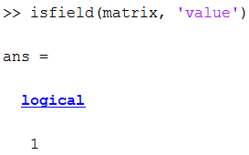 MATLAB command isfield example